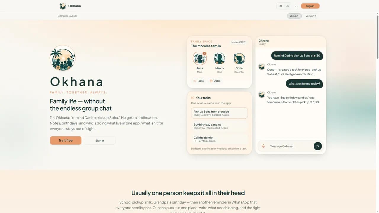 Screenshot of Okhana