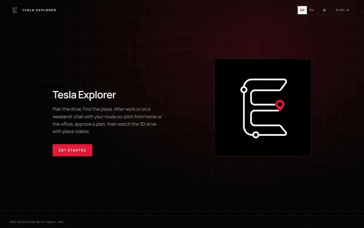 Screenshot of Tesla Explorer